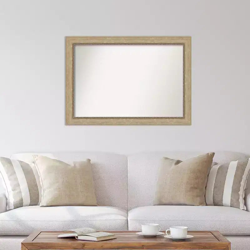 Amanti Art 41"x29" Non-Beveled Astor Champagne Wall Mirror : Modern Style, Polystyrene Frame, Includes Mount Hardware