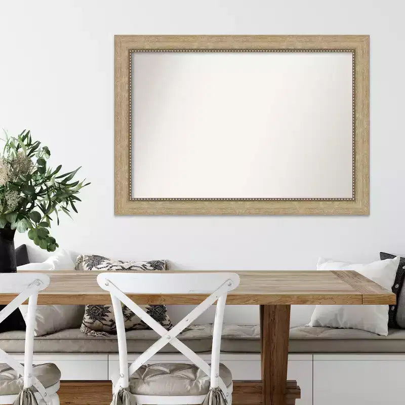 Amanti Art 41"x29" Non-Beveled Astor Champagne Wall Mirror : Modern Style, Polystyrene Frame, Includes Mount Hardware