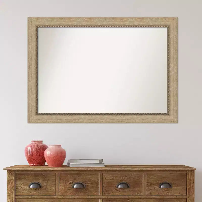 Amanti Art 41"x29" Non-Beveled Astor Champagne Wall Mirror : Modern Style, Polystyrene Frame, Includes Mount Hardware