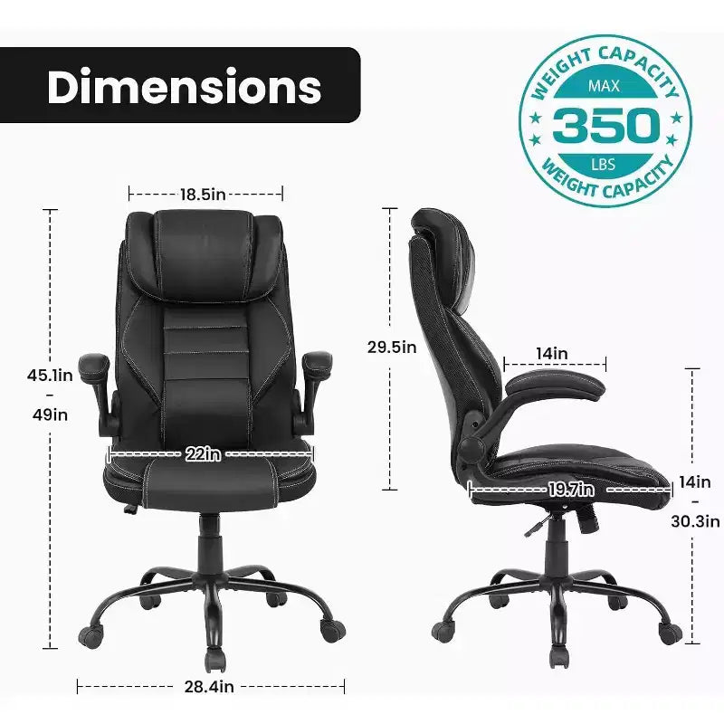 Garvee Ergonomic Office Chair, Reclining Executive Office Desk Chair, High Back Chair for Home Office, Black