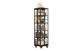 TUYOHW Rotating 5-Tier Corner Bookshelves with Wheels,Vertical Bookshelf,Narrow Storage Racks,Wood Bookcases for Office,Small Space