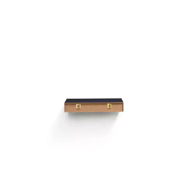14.96 Black Floating Shelf C invisible-bracket wood wall mount, perfect bathroom/bedroom/kitchen dcor or book/plant display, easy install.